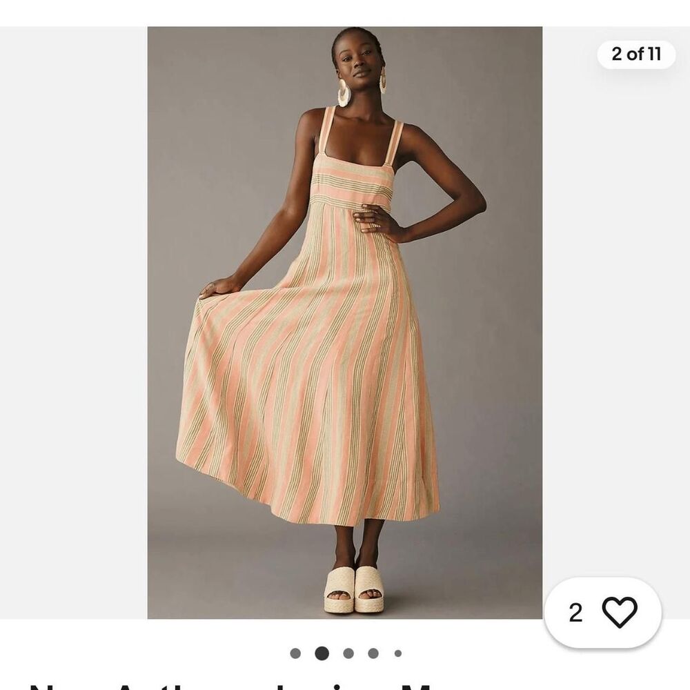 NWT Anthropologie Women's Orange and Pink Dress